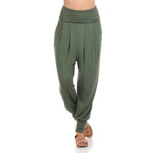 NWT Banded Waist Olive Harem Pants with Pockets – Relaxed Fit L & XL